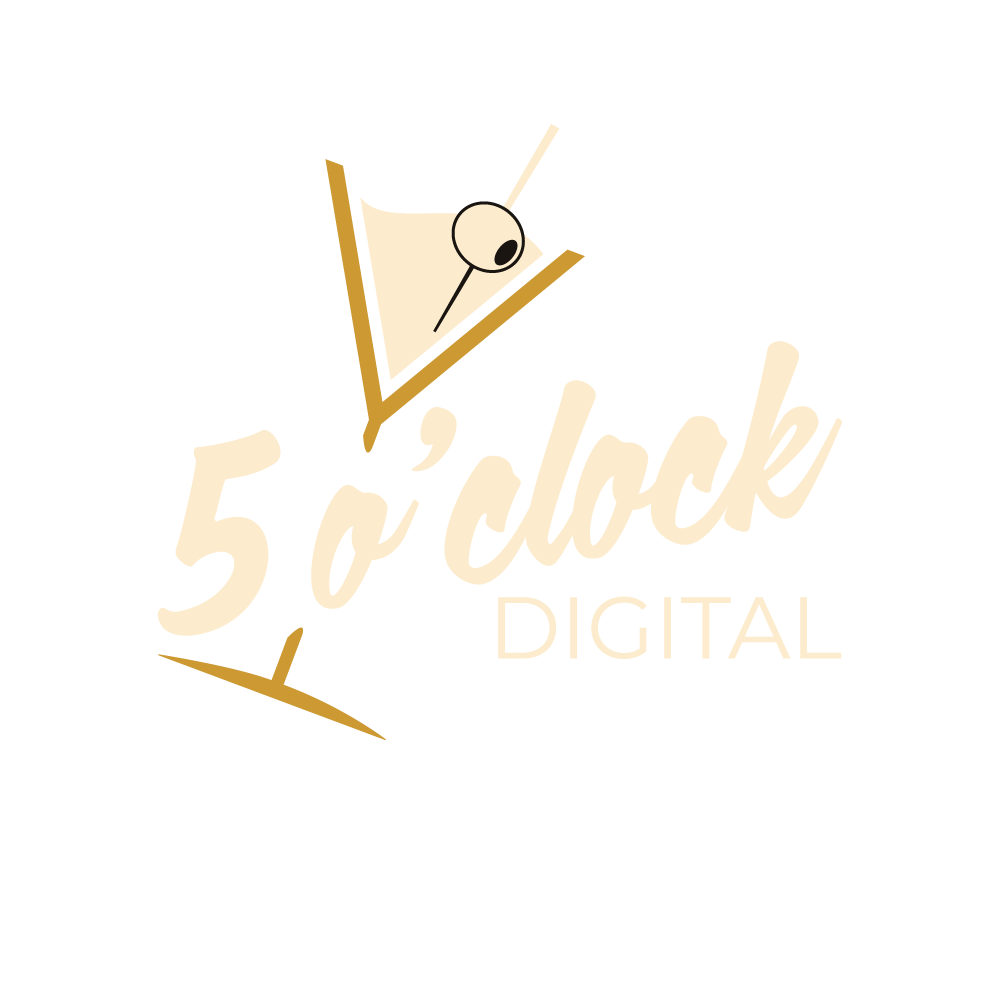 5 o'clock digital web design logo light